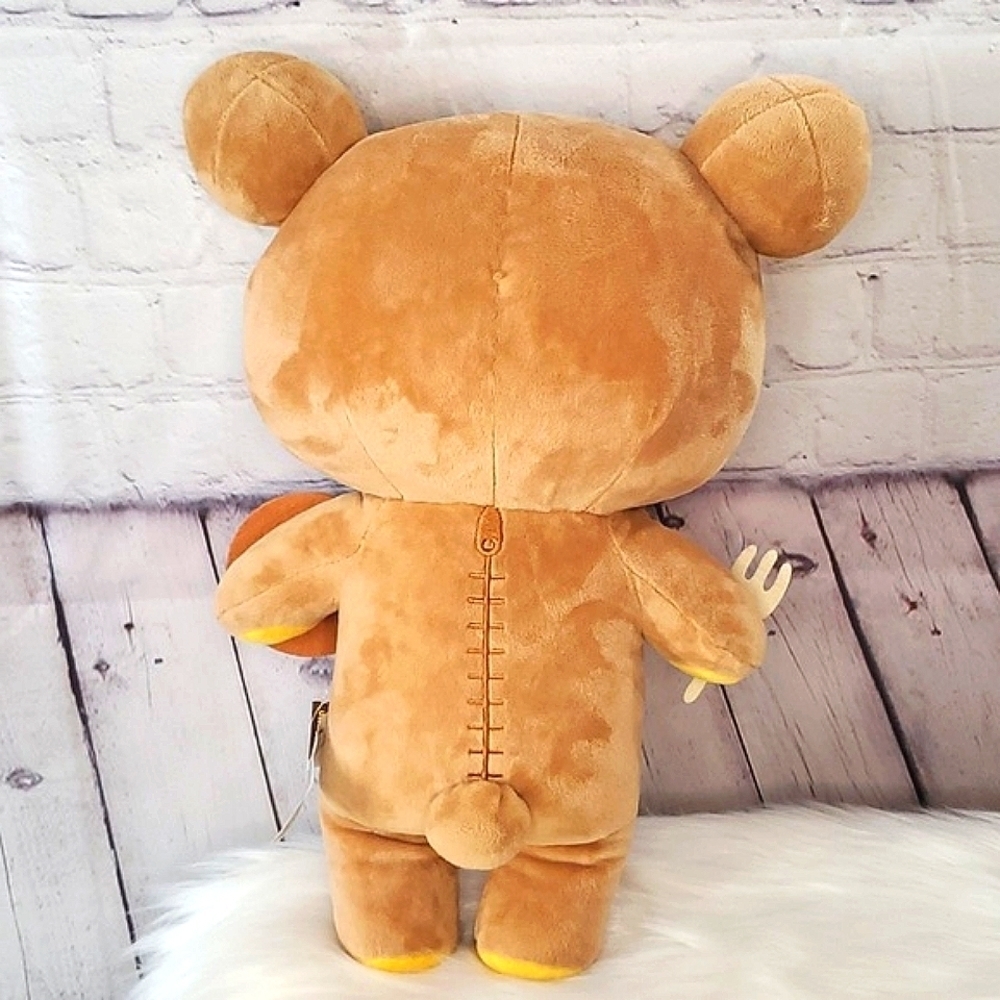 Rilakkuma Bear with Donut & Fork 15" Plush by San-X RARE Harajuku Japanese Anime - Picture 7 of 14